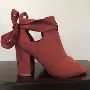 JustFab Open-Toe Booties